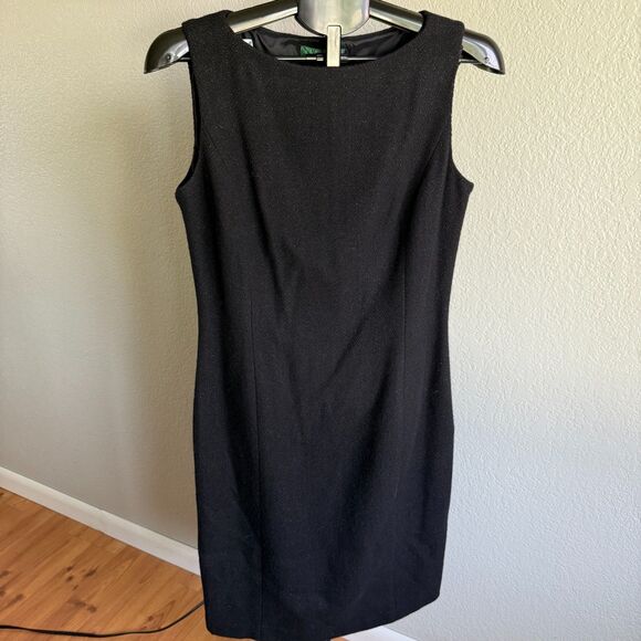 Lauren Ralph Lauren Wool Blend Career Work Sheath Dress Metallic Office Size 10 - Picture 1 of 4